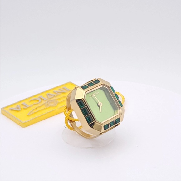 Invicta Mini Angel Women’s Ring Watch 49583 – Gold Tone Green Dial New in Box - Picture 9 of 11